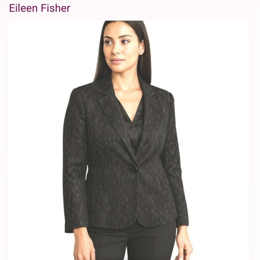 Eileen Fisher Chenille Water Lily Blazer a single-button jacket Sz:M NWT
